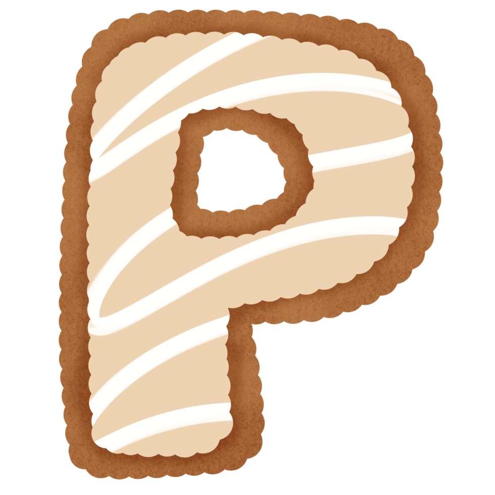 Hand drawn gingerbread alphabet png