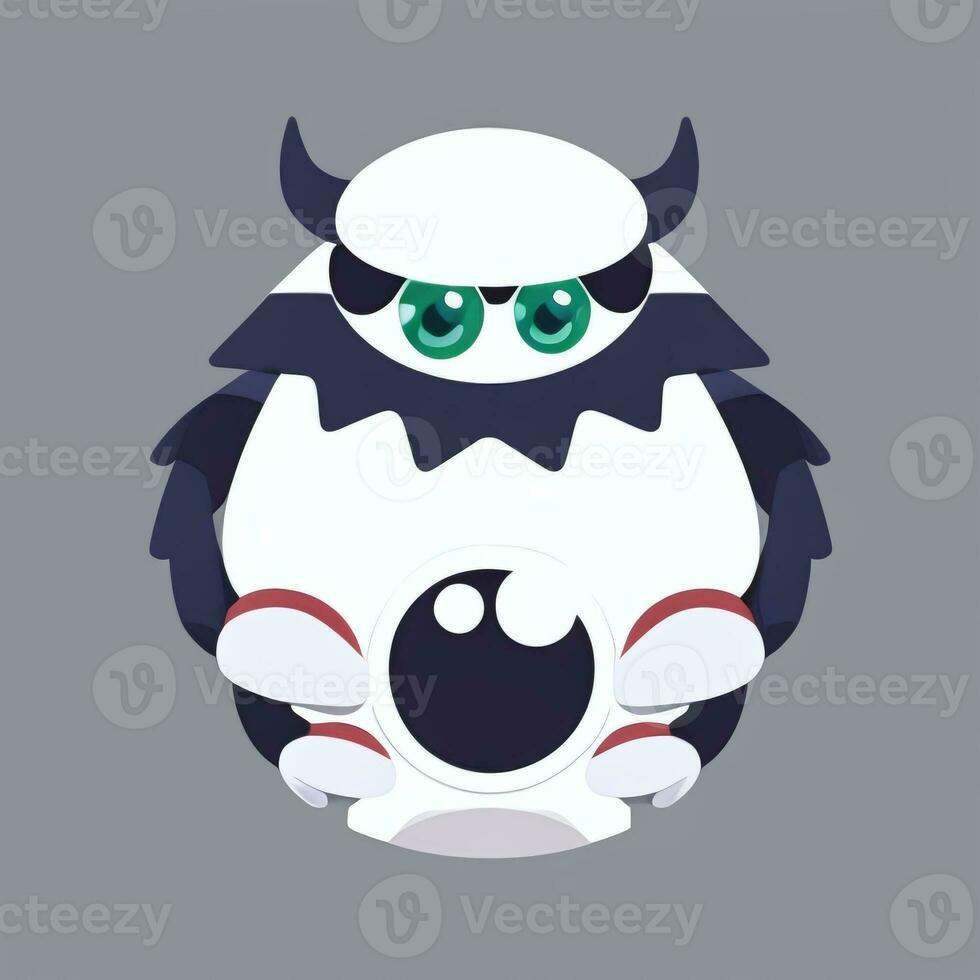 AI generated Cute Monster Portrait Avatar Clip Art Gamer Icon Sticker Decoration Simple Background photo