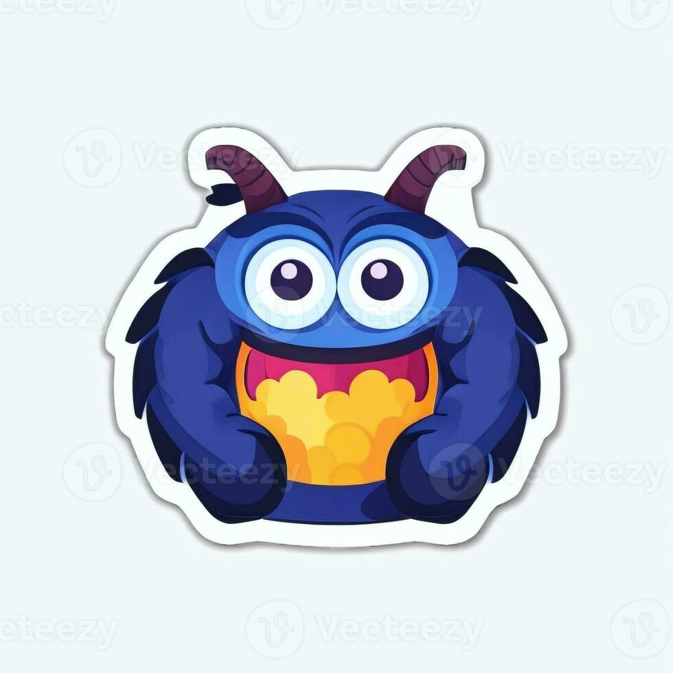 AI generated Cute Monster Portrait Avatar Clip Art Gamer Icon Sticker Decoration Simple Background photo