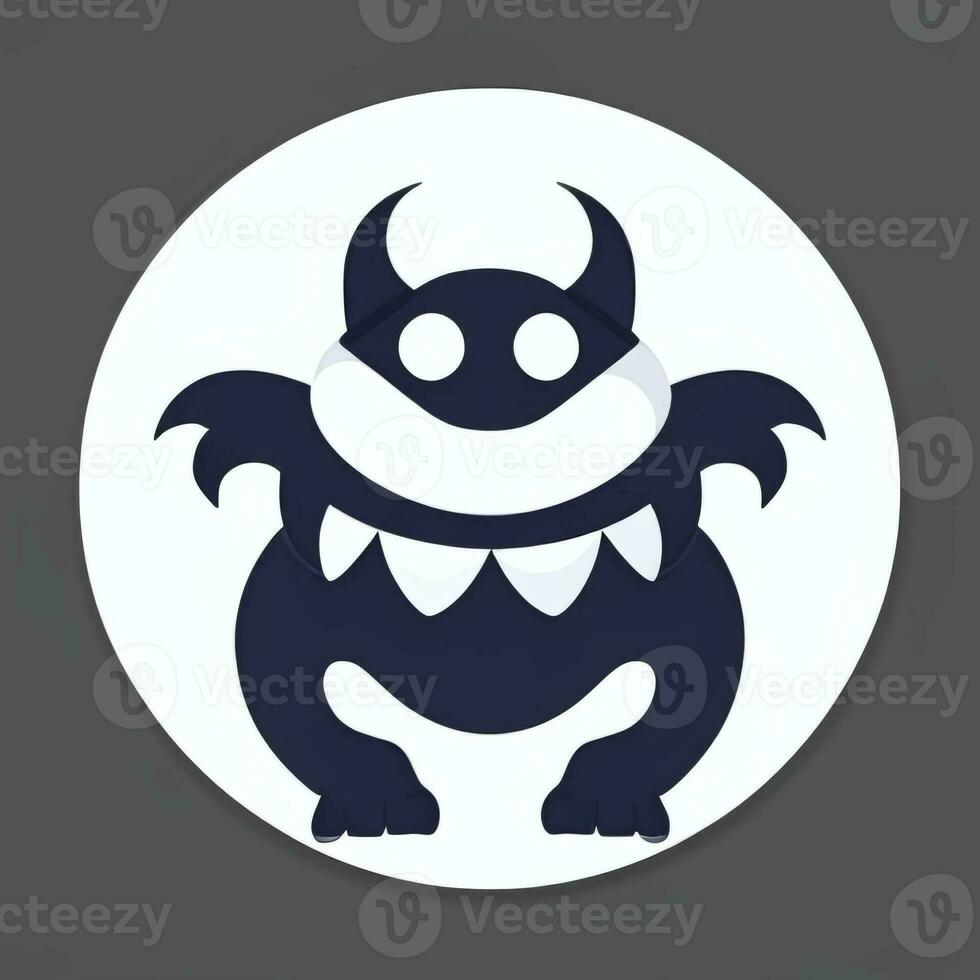 AI generated Cute Monster Portrait Avatar Clip Art Gamer Icon Sticker Decoration Simple Background photo