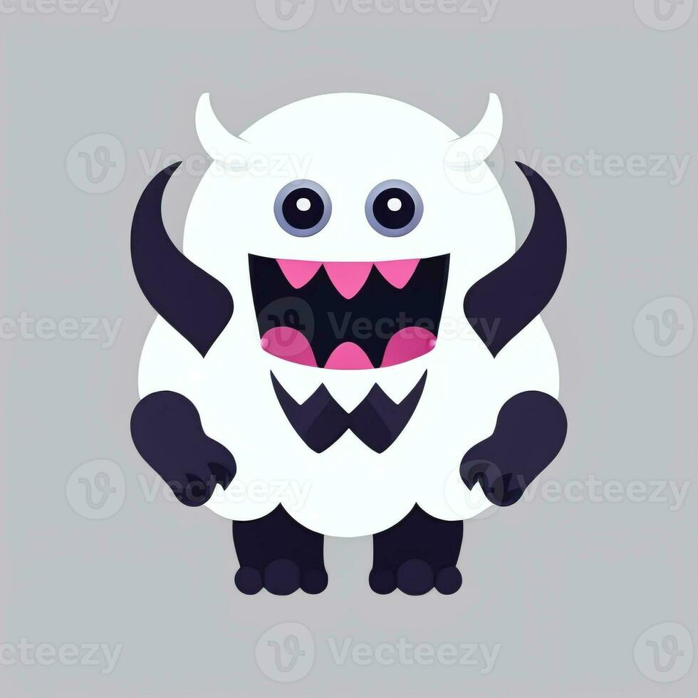 AI generated Cute Monster Portrait Avatar Clip Art Gamer Icon Sticker Decoration Simple Background photo