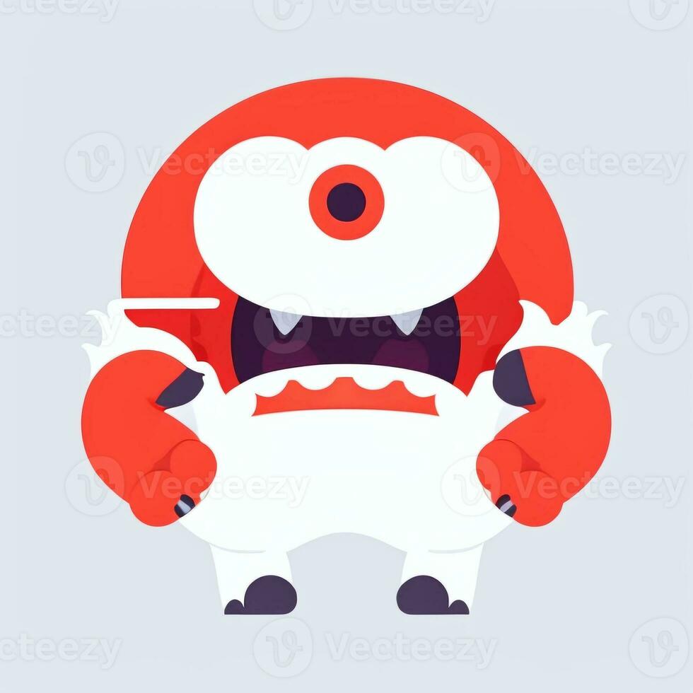 AI generated Cute Monster Portrait Avatar Clip Art Gamer Icon Sticker Decoration Simple Background photo