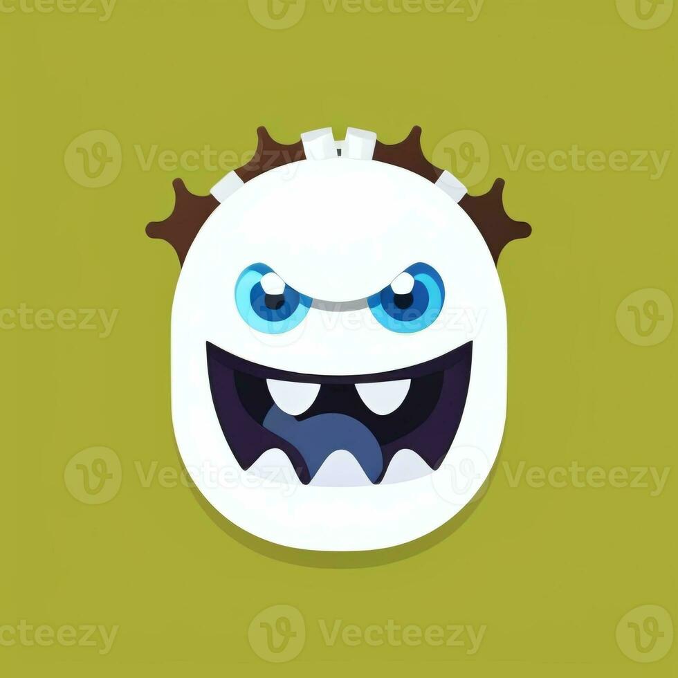 AI generated Cute Monster Portrait Avatar Clip Art Gamer Icon Sticker Decoration Simple Background photo