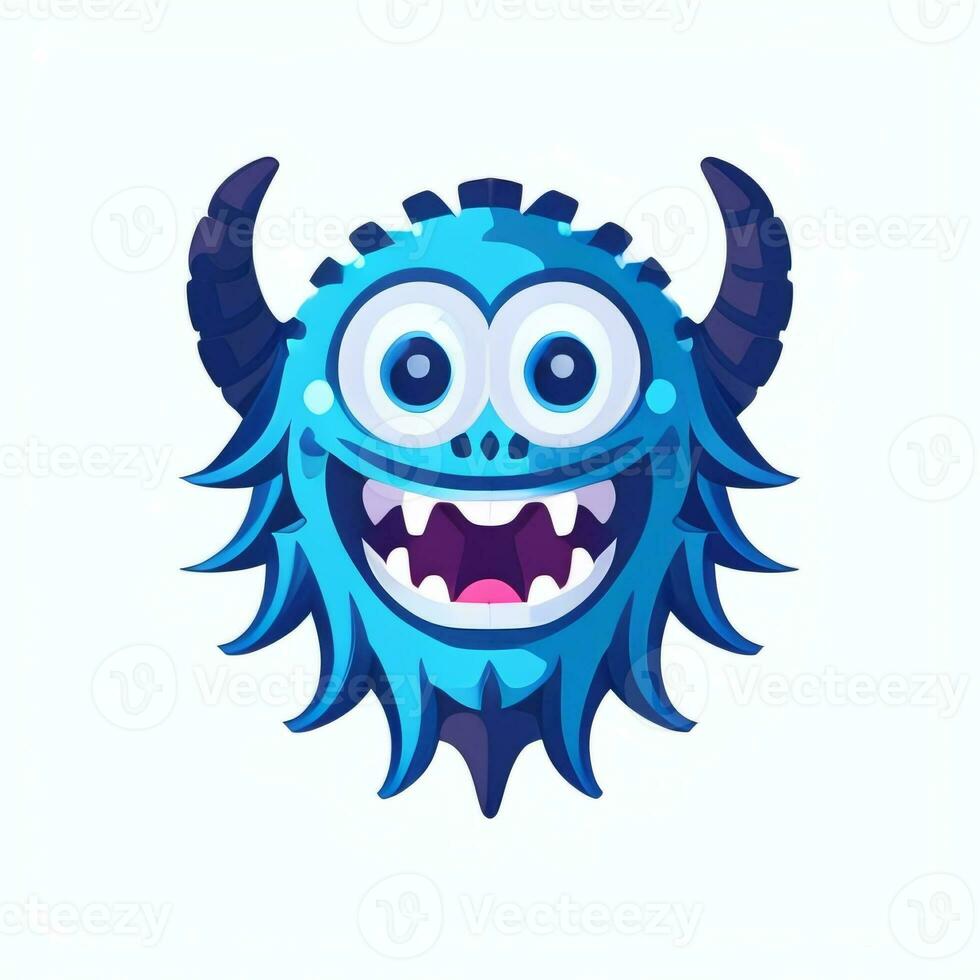 AI generated Cute Monster Portrait Avatar Clip Art Gamer Icon Sticker Decoration Simple Background photo