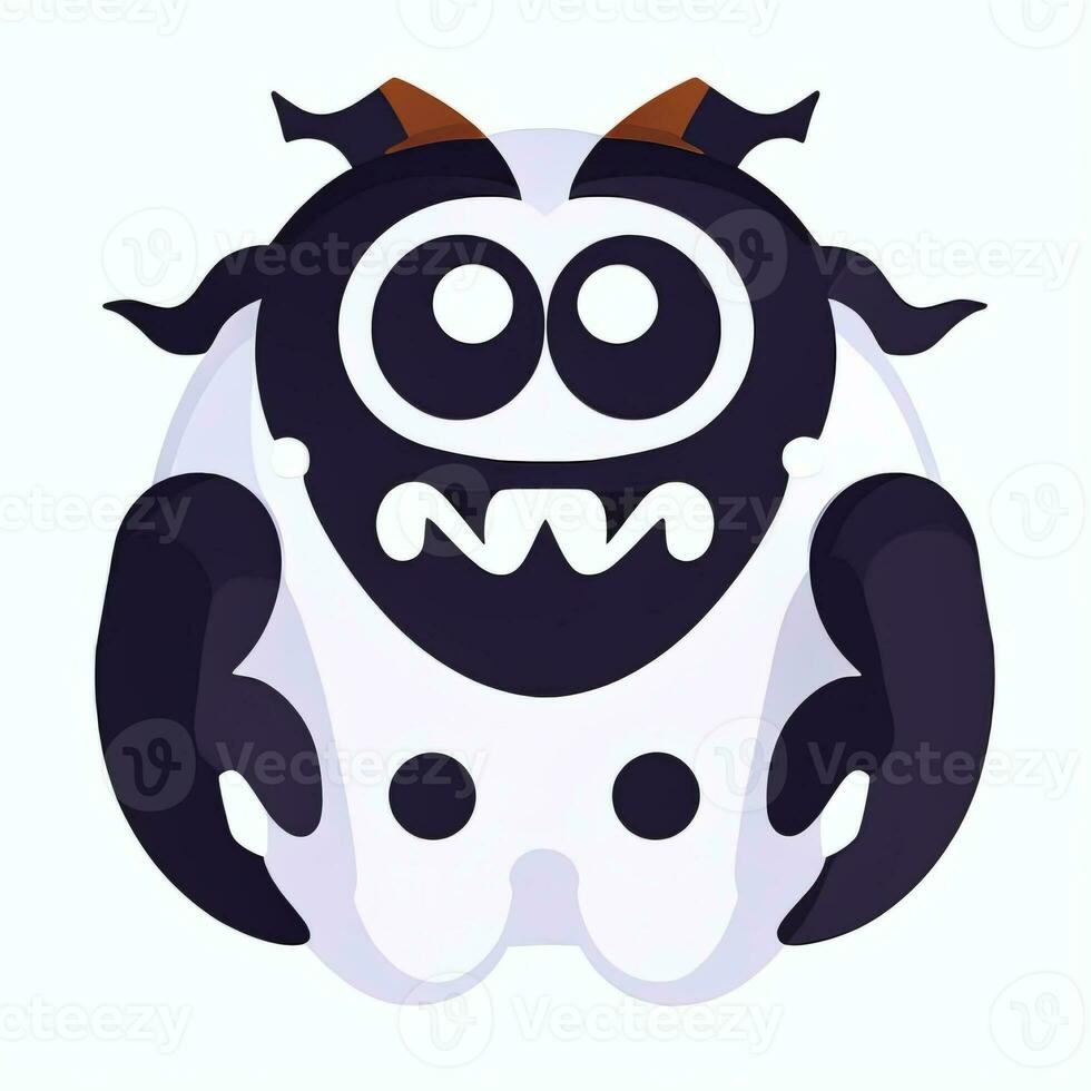 AI generated Cute Monster Portrait Avatar Clip Art Gamer Icon Sticker Decoration Simple Background photo