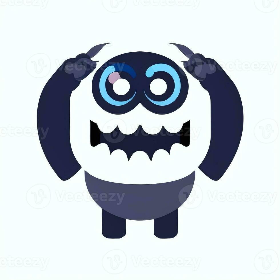 AI generated Cute Monster Portrait Avatar Clip Art Gamer Icon Sticker Decoration Simple Background photo