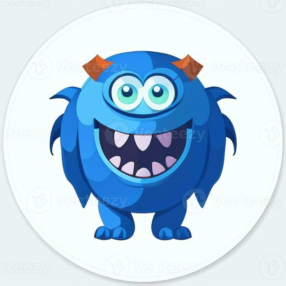AI generated Cute Monster Portrait Avatar Clip Art Gamer Icon Sticker Decoration Simple