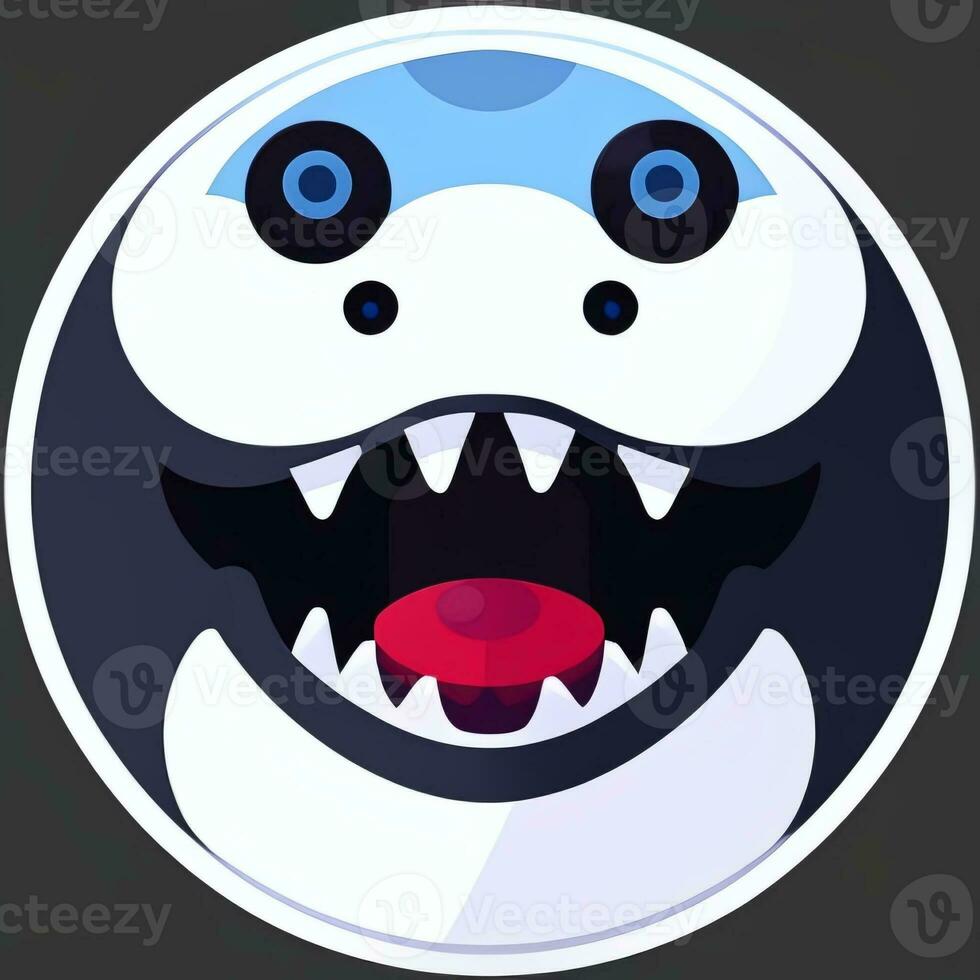 AI generated Cute Monster Portrait Avatar Clip Art Gamer Icon Sticker Decoration Simple Background photo