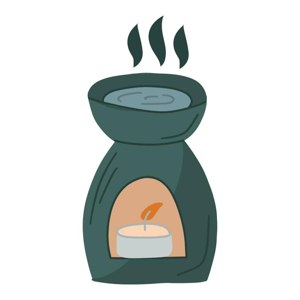 Aroma lamp, spa treatment, aromatherapy, oils.The only vector illustration for a spa salon.