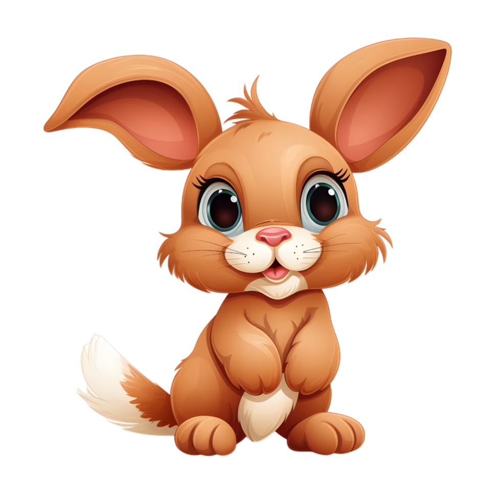 ai généré adulte lapin dans charmant dessin animé style png