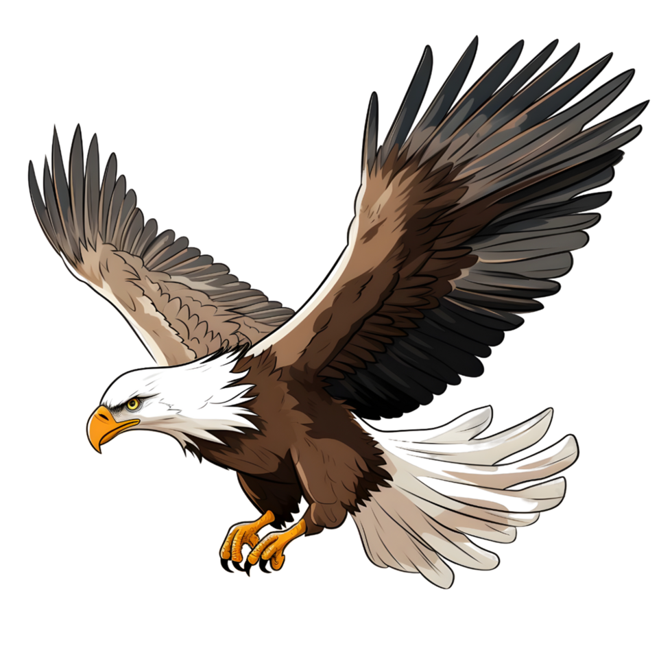 AI generated Eagle bald eagle flying soaring bird png