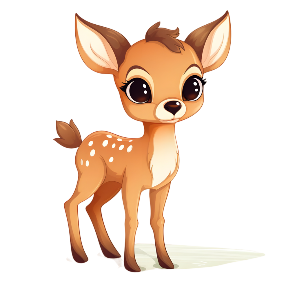AI generated Cute deer baby toddler png