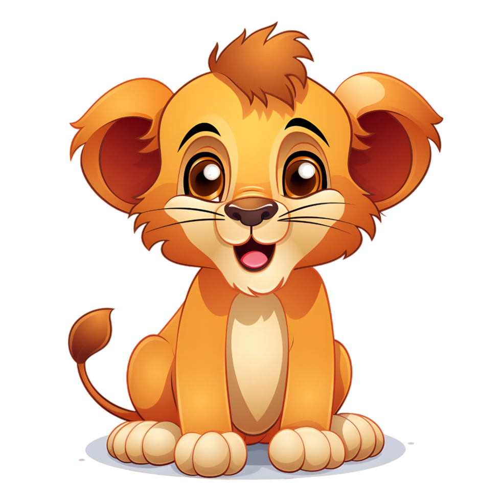 AI generated A cartoon of a lion png