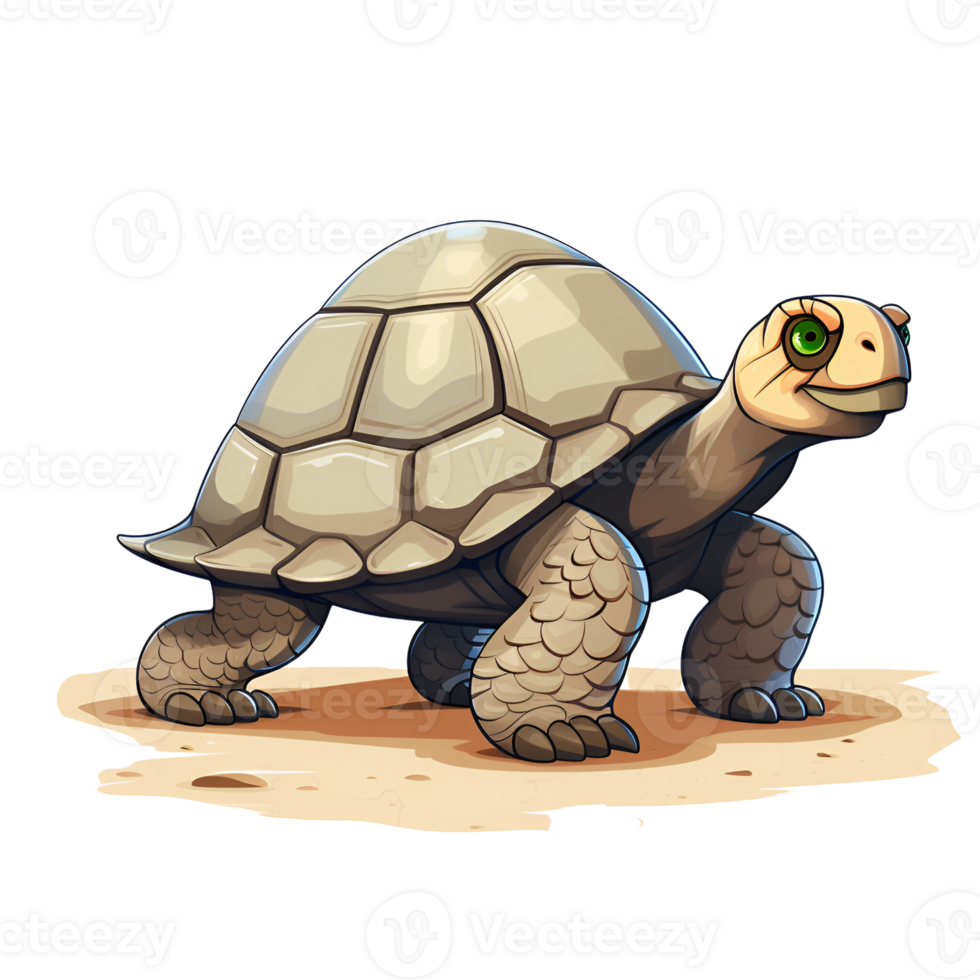 AI generated Artistic Style Tortoise Turtle Illustration Cartoon Style Painting Drawing No Background Perfect for Print on Demand Merchandise AI Generative png