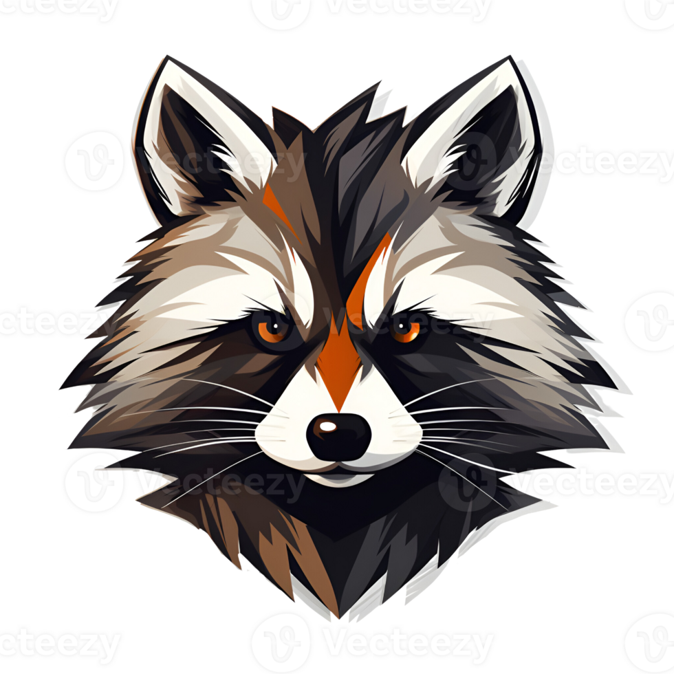 AI generated Raccoon Artistic Style Illustration Cartoon Style Painting Drawing No Background Perfect for Print on Demand Merchandise AI Generative png