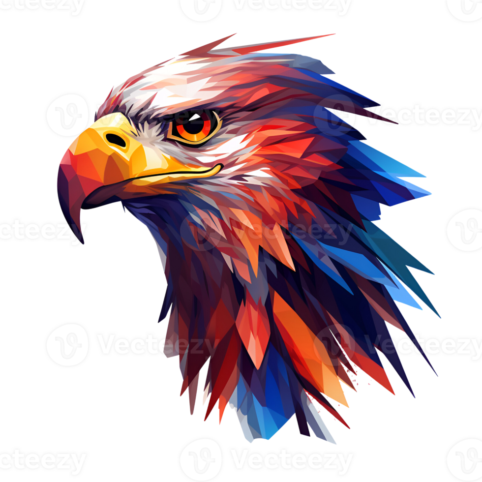 AI generated Artistic Style Eagle Illustration Painting Drawing Cartoon Eagle No Background Perfect for Print on Demand Merchandise AI Generative png