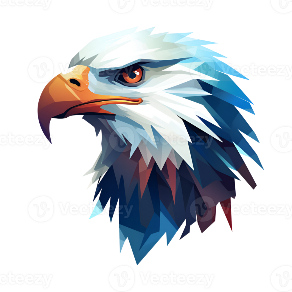 AI generated Artistic Style Eagle Illustration Painting Drawing Cartoon Eagle No Background Perfect for Print on Demand Merchandise AI Generative png