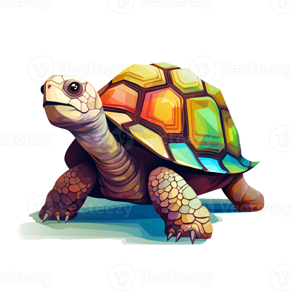 ai generato artistico stile tartaruga tartaruga illustrazione cartone animato stile pittura disegno no sfondo Perfetto per Stampa su richiesta merce ai generativo png