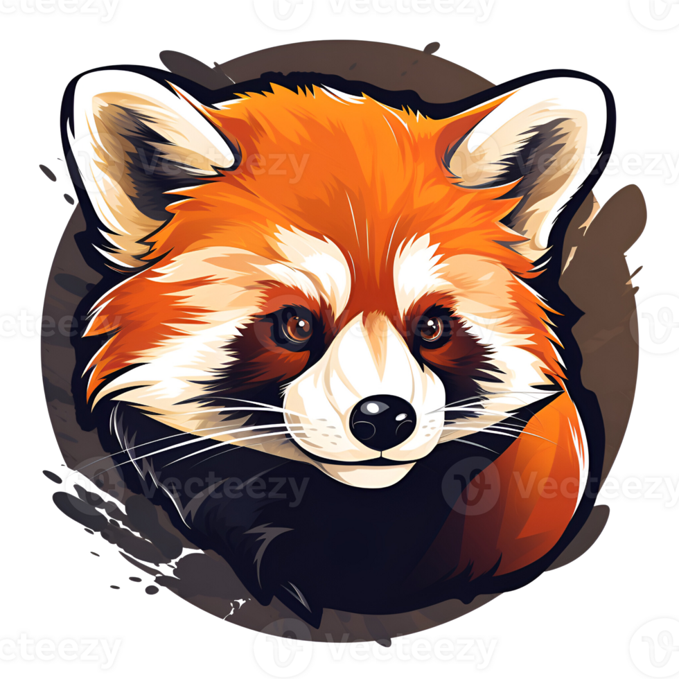 AI generated Artistic Style Red Panda Illustration Painting Drawing No Background Perfect for Print on Demand Merchandise AI Generative png