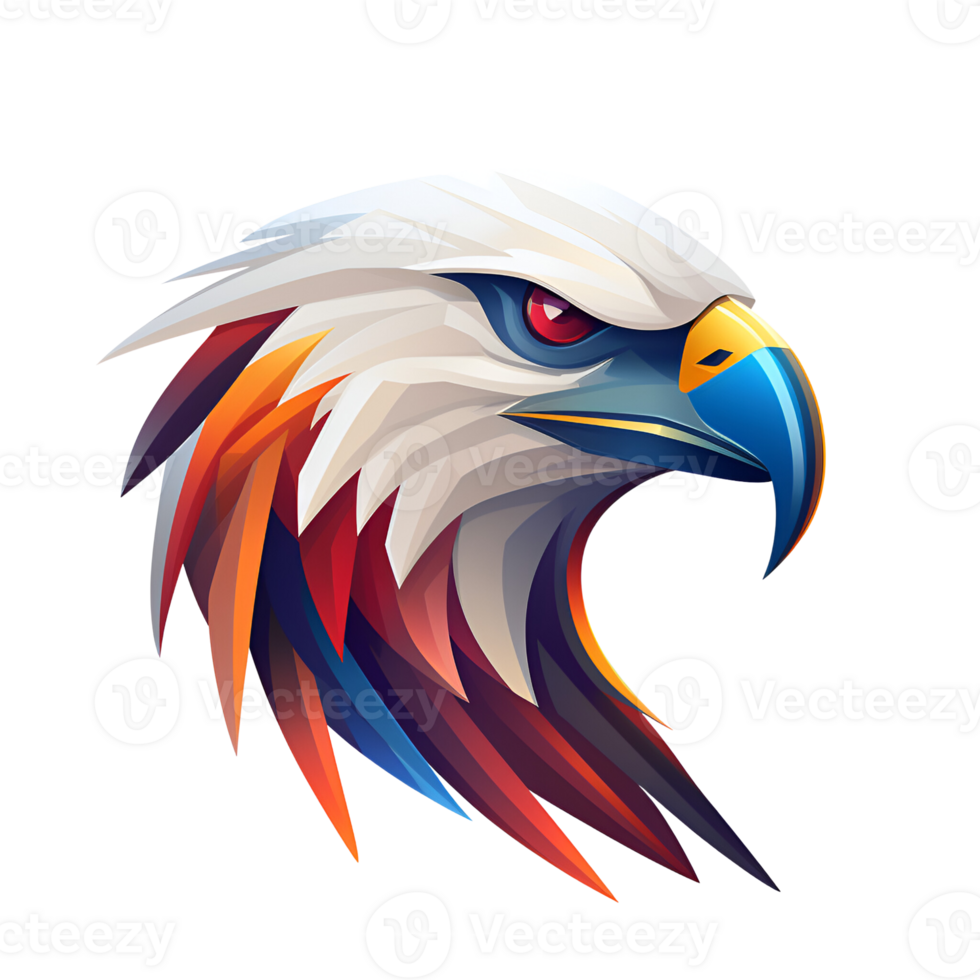 AI generated Artistic Style Eagle Illustration Painting Drawing Cartoon Eagle No Background Perfect for Print on Demand Merchandise AI Generative png