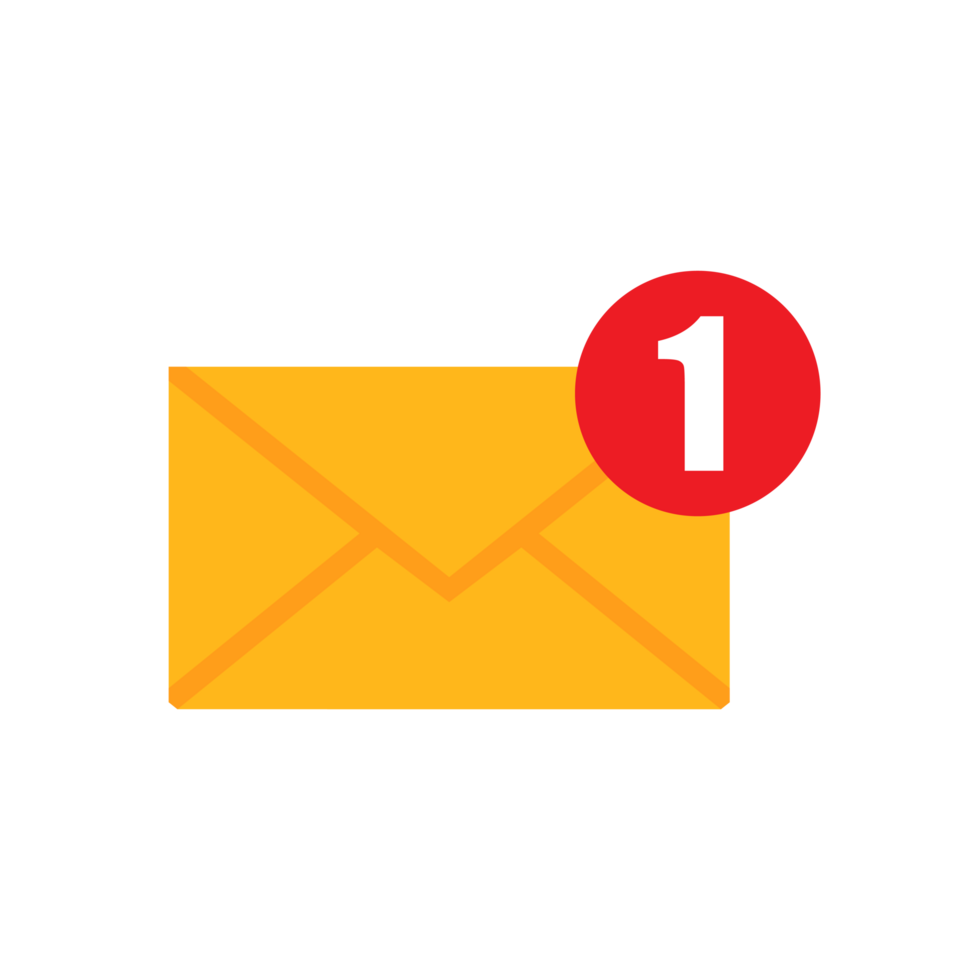 notification message or mail with bubble speech flat design png