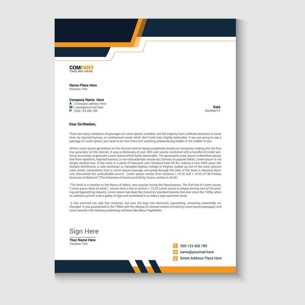 professional creative business letterhead template vector