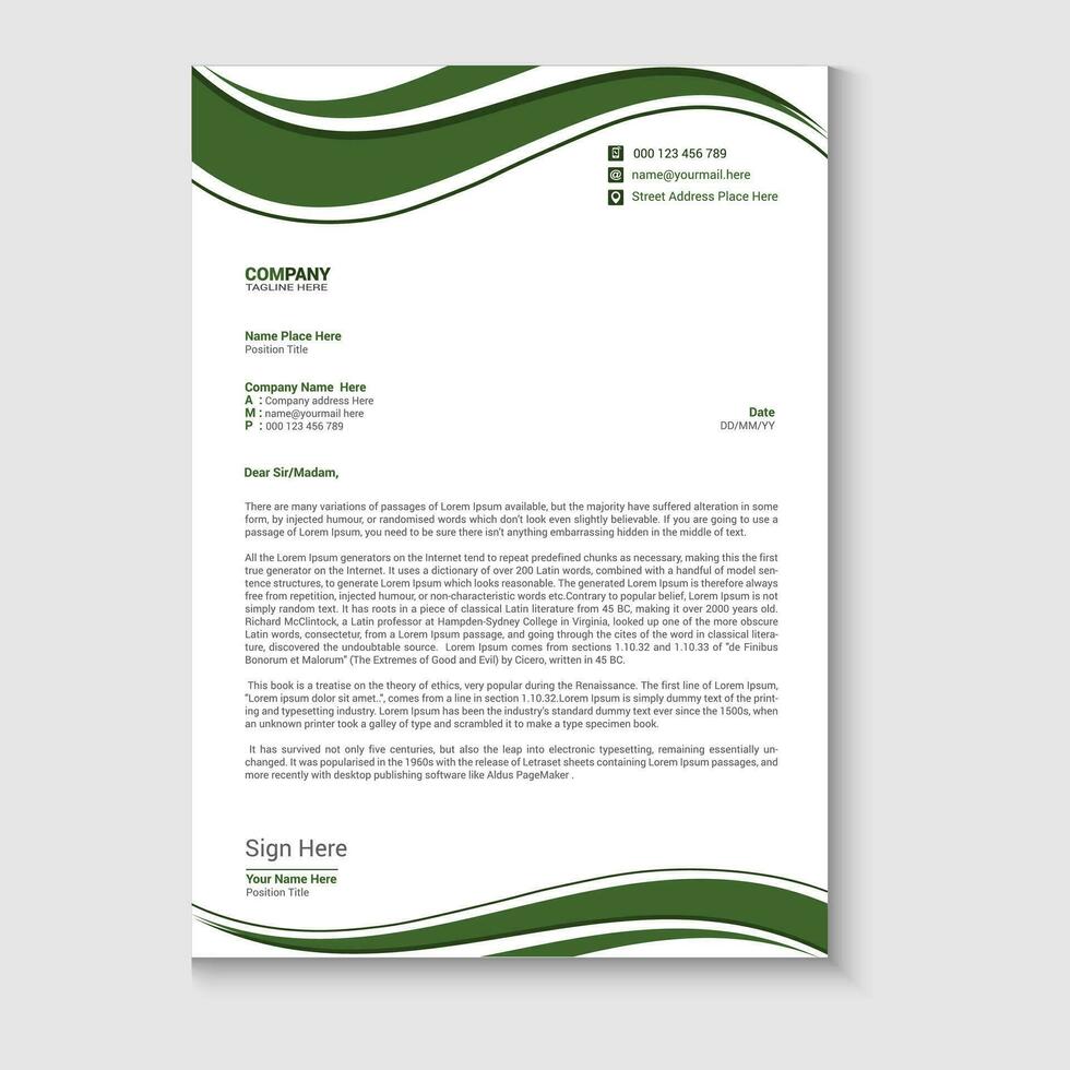 modern business and corporate letterhead template vector
