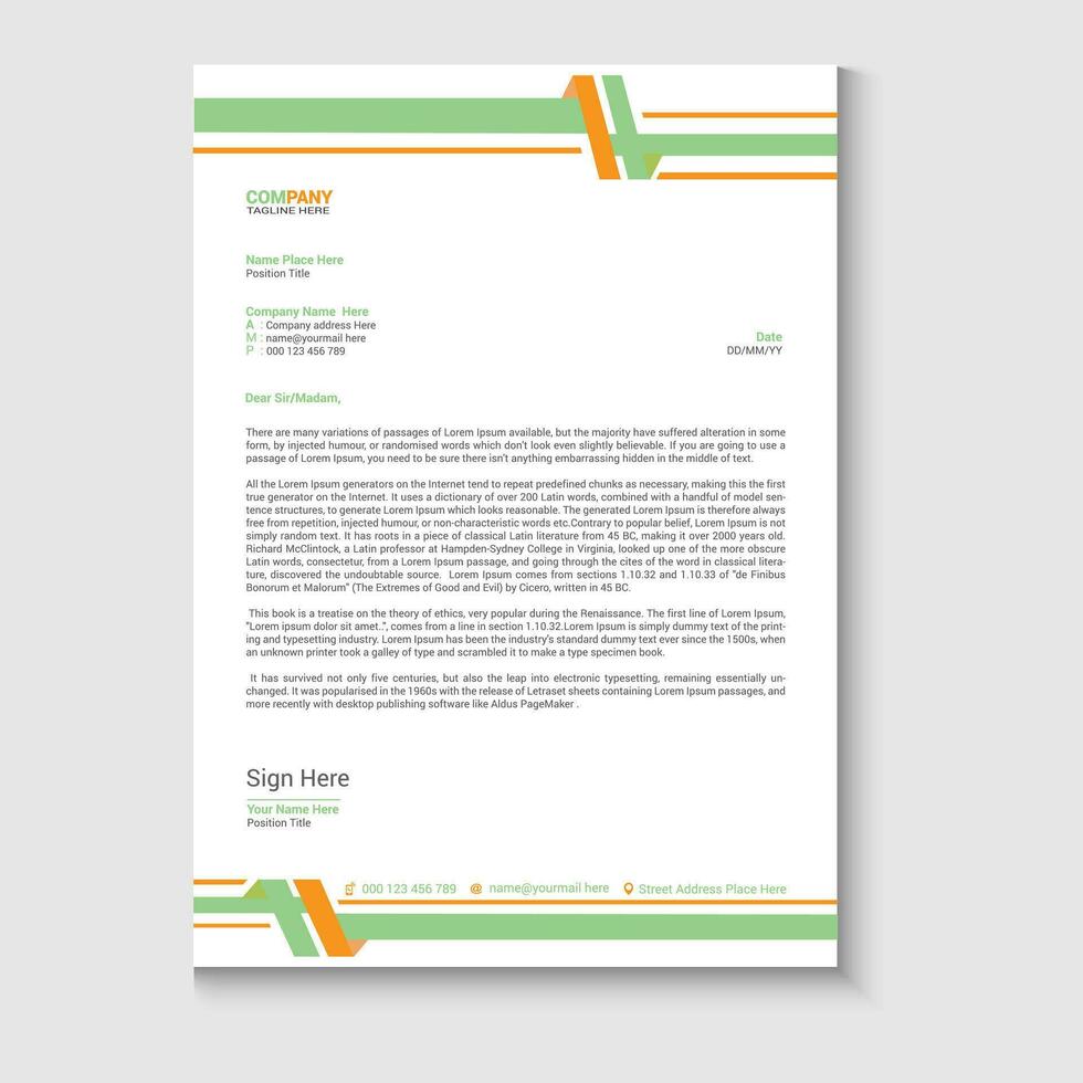 modern business and corporate letterhead template vector