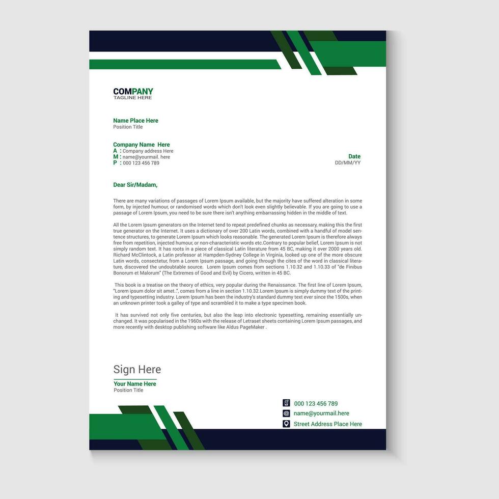 modern business and corporate letterhead template vector