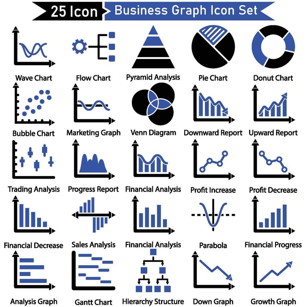 negocio grafico icono conjunto vector