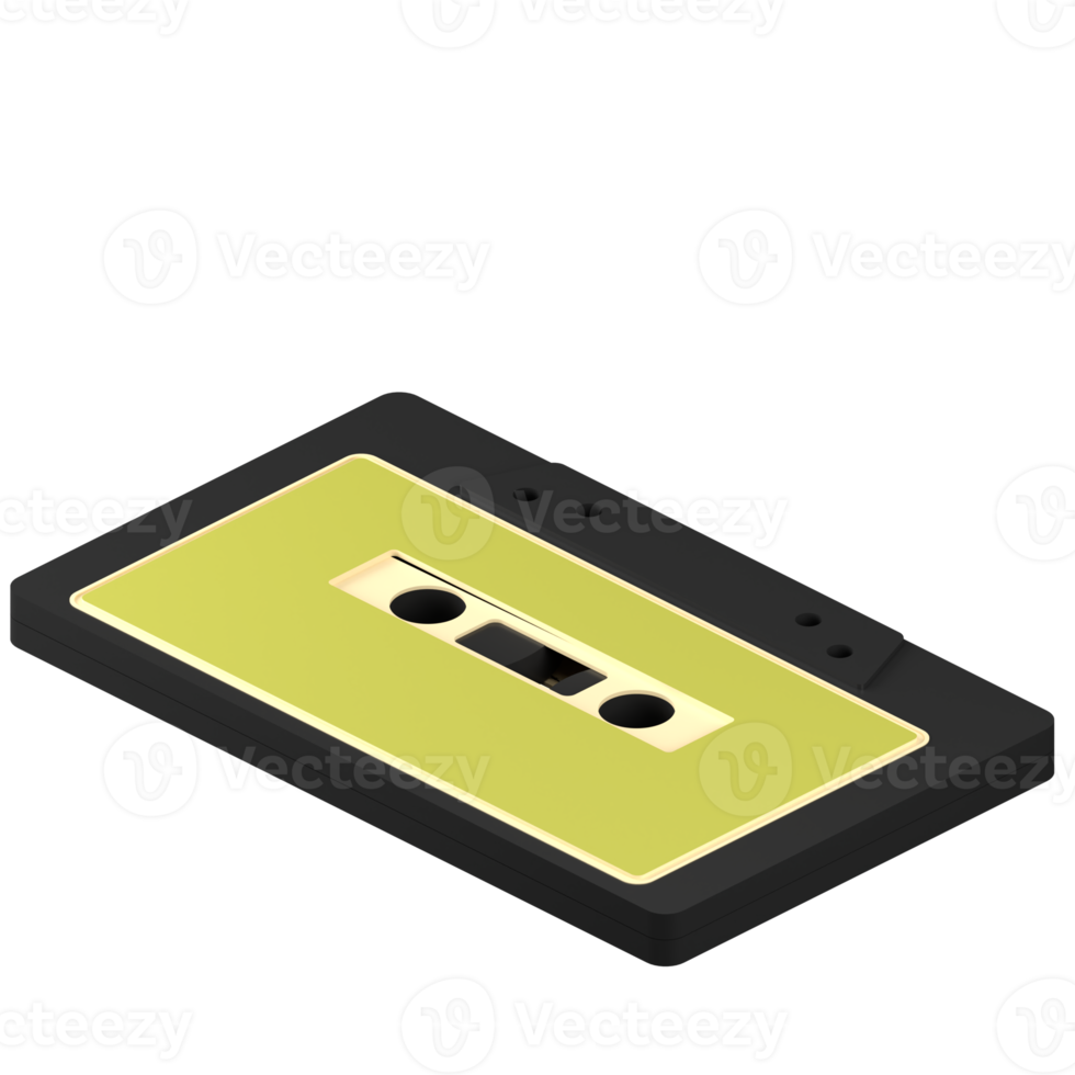 3D rendering of a retro cassette illustration png