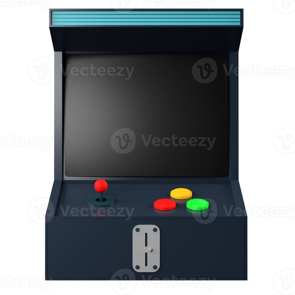 3D rendering of a retro arcade game illustration png