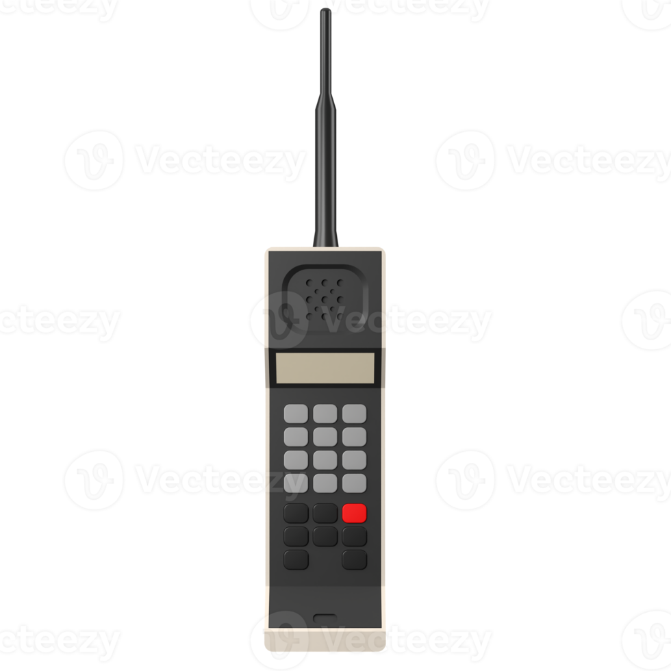 3D rendering of an isometric retro mobile phone illustration png