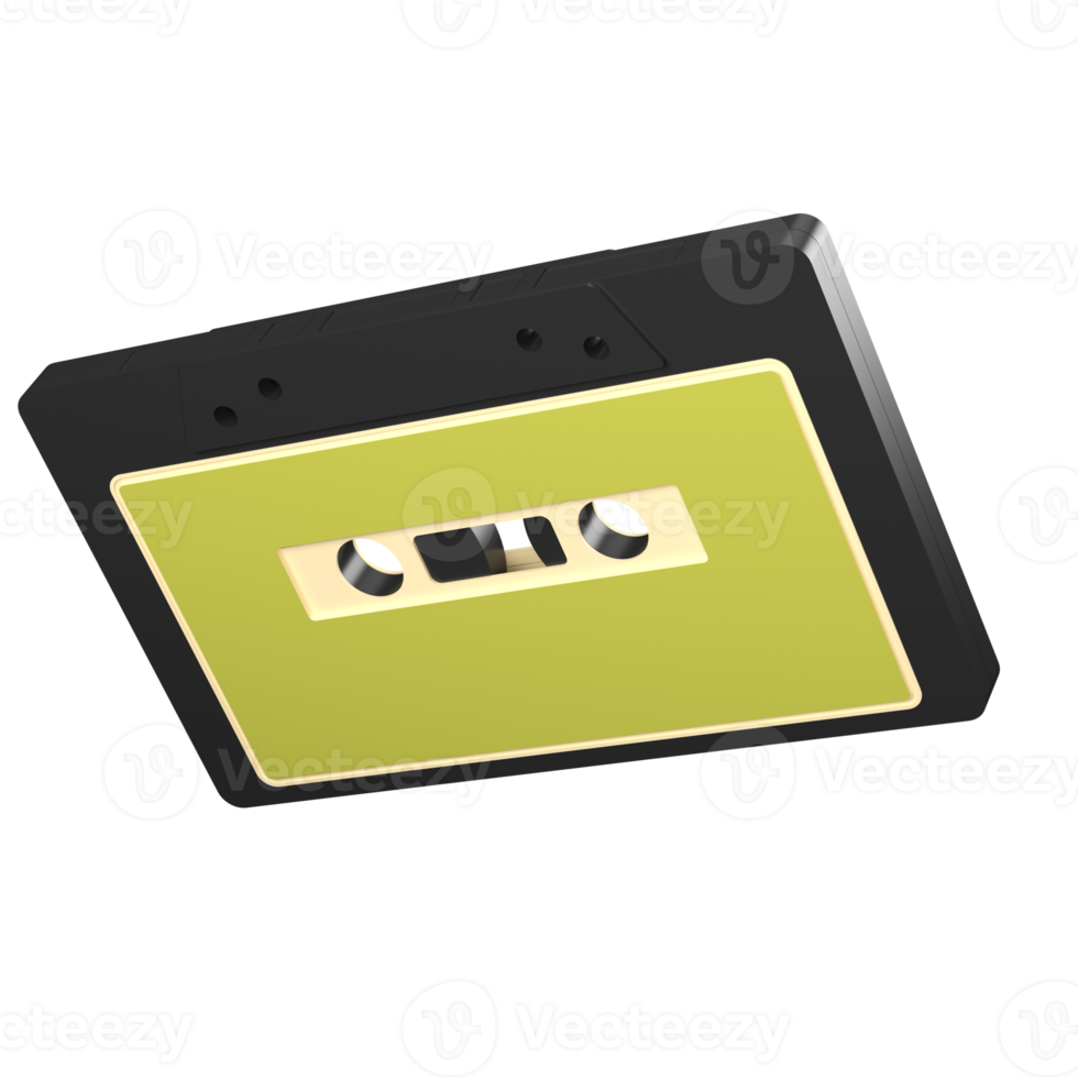 3D rendering of a retro cassette illustration png