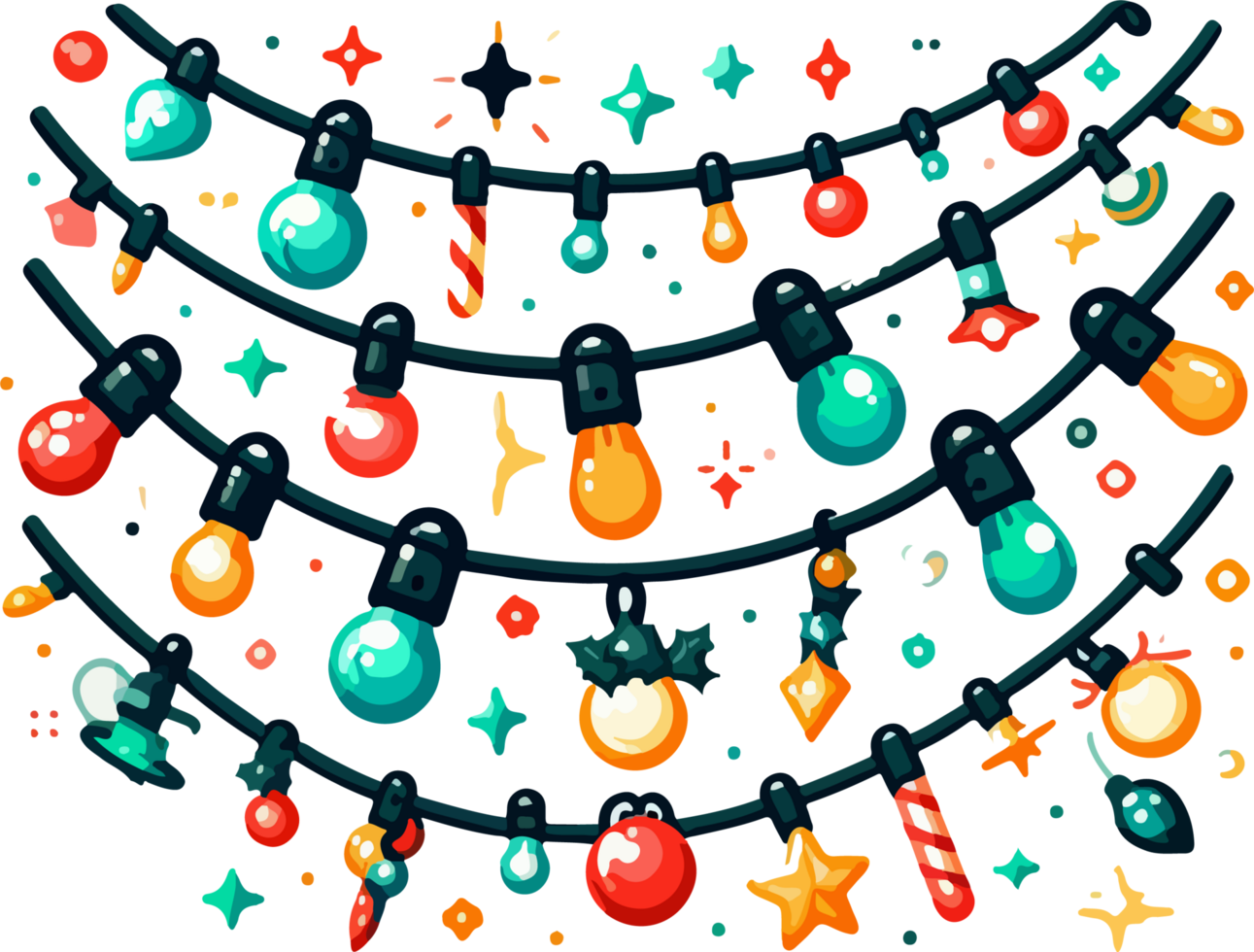 AI generated Lights Of Christmas Illustration Generative Ai png