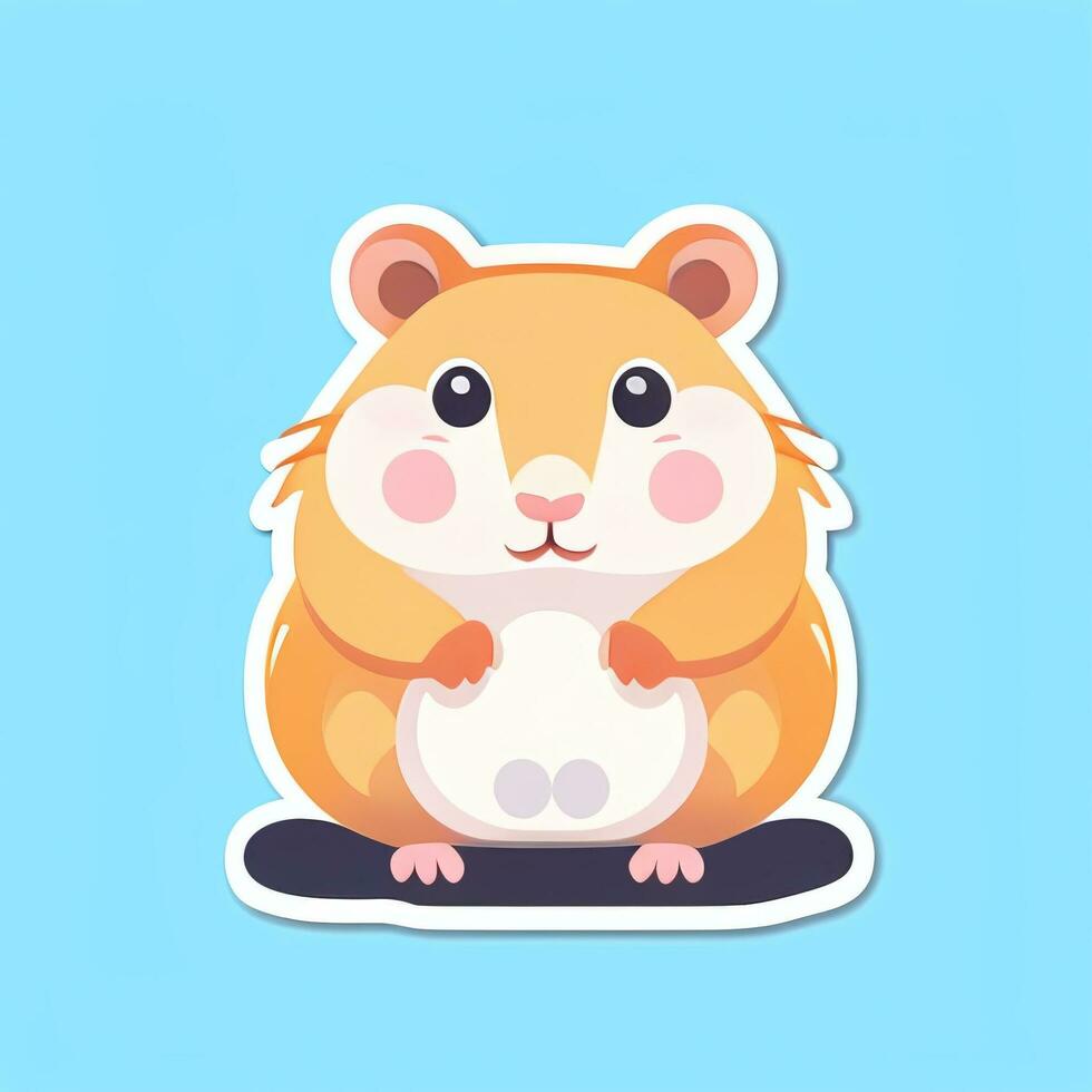 AI generated Cute Hamster Portrait Avatar Clip Art Gamer Icon Sticker Decoration Simple Background photo
