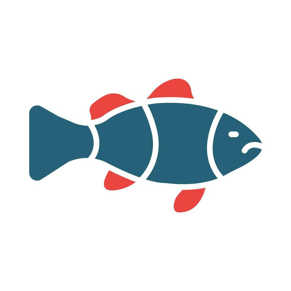 Clown Fish Vector Glyph Two Color Icon For Personal And Commercial Use.