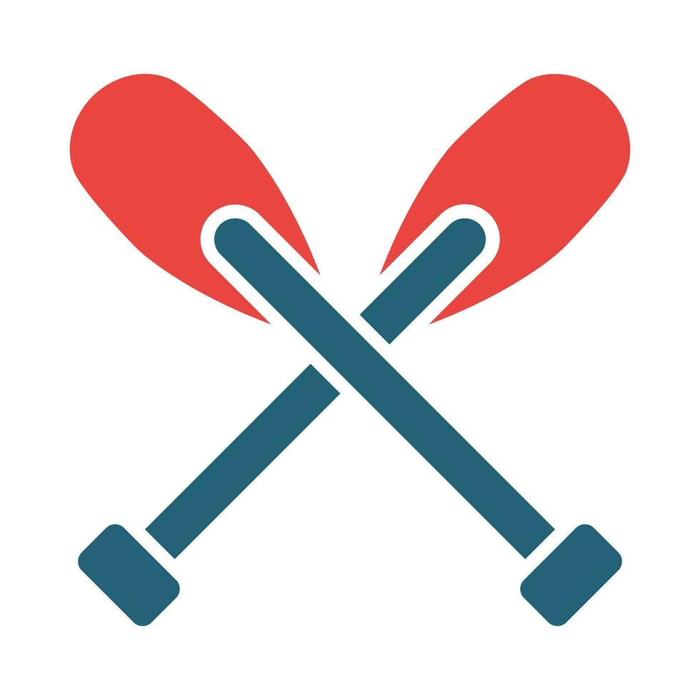 Oars Vector Glyph Two Color Icon For Personal And Commercial Use.