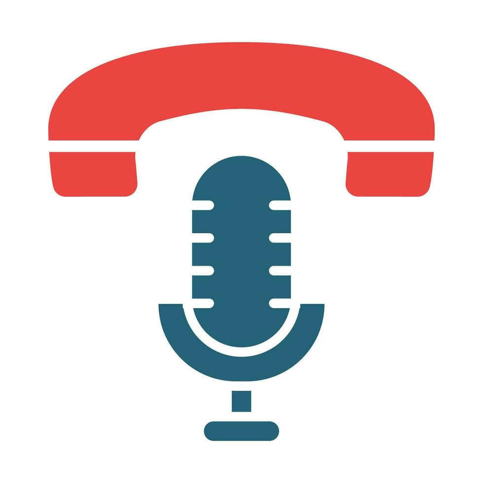 Recorded Call Vector Glyph Two Color Icon For Personal And Commercial Use.