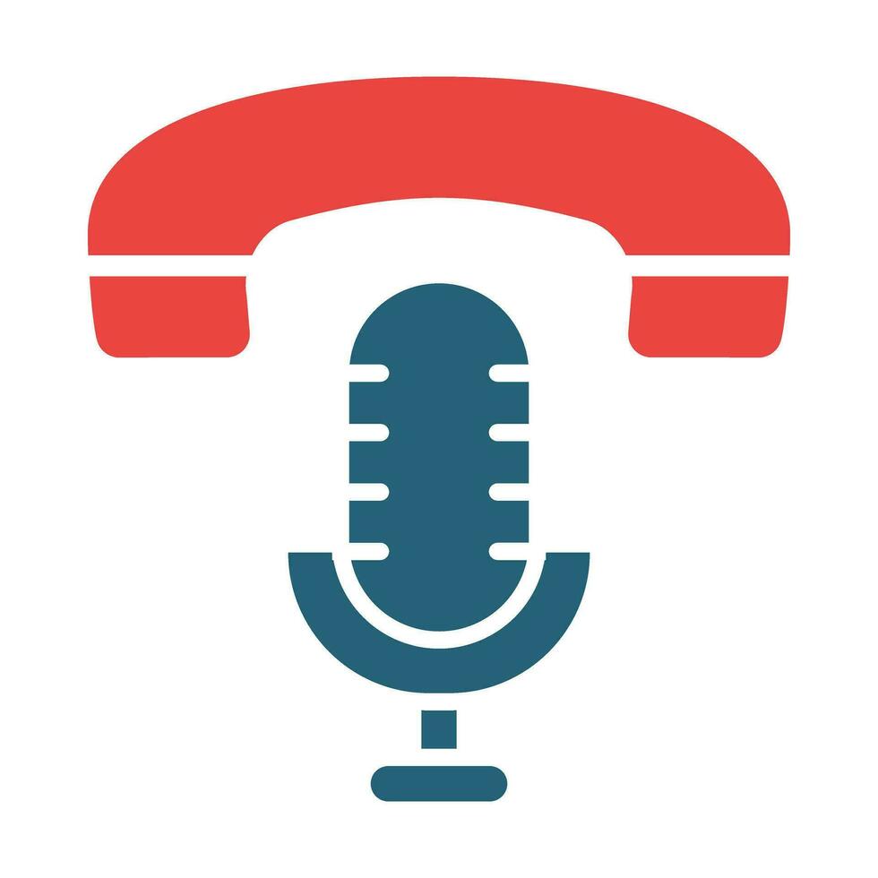 Recorded Call Vector Glyph Two Color Icon For Personal And Commercial Use.