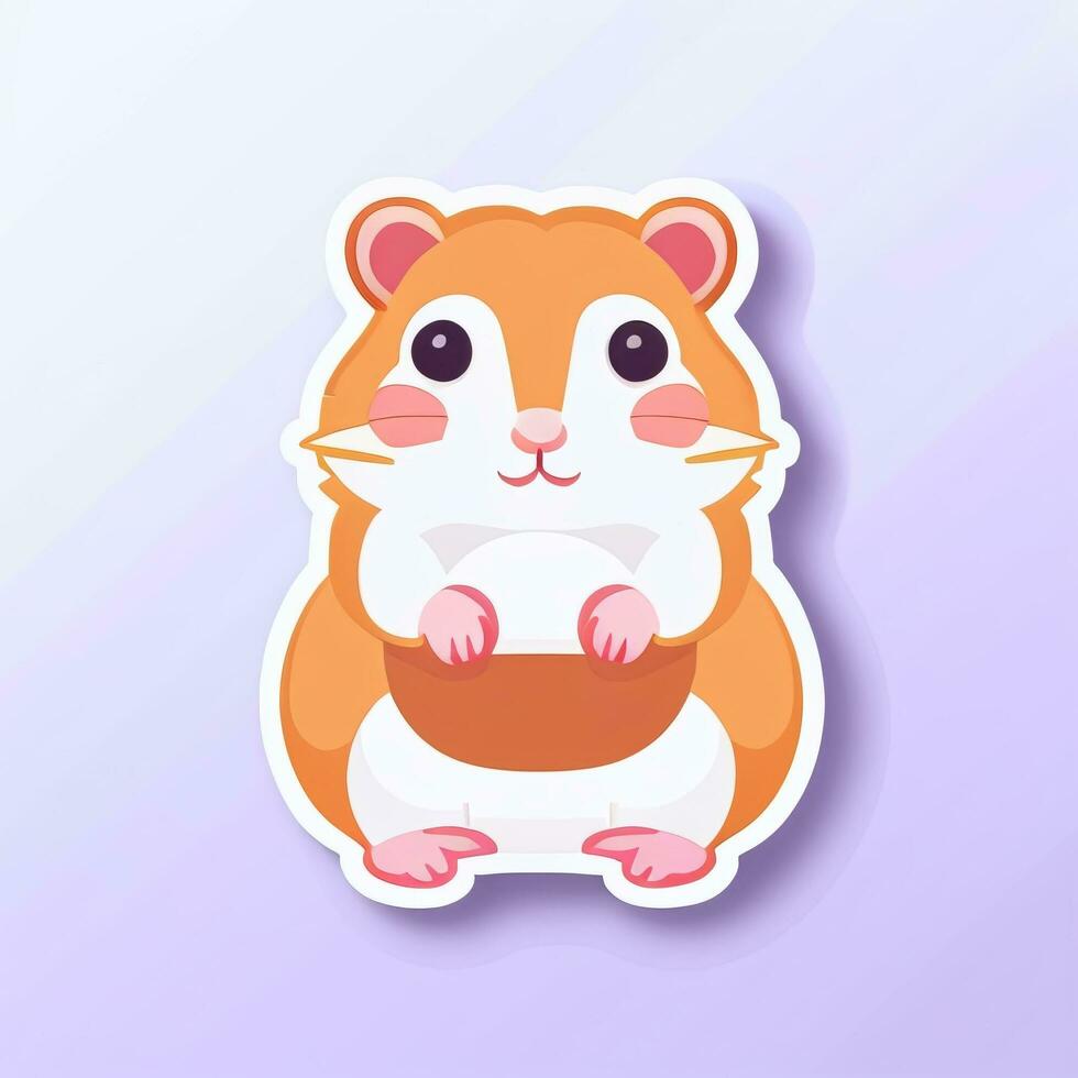 AI generated Cute Hamster Portrait Avatar Clip Art Gamer Icon Sticker Decoration Simple Background photo