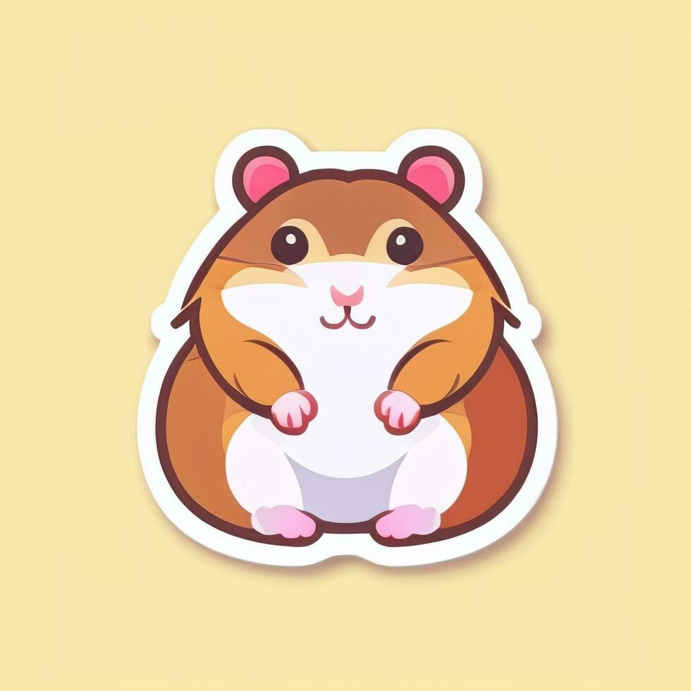 AI generated Cute Hamster Portrait Avatar Clip Art Gamer Icon Sticker Decoration Simple Background photo