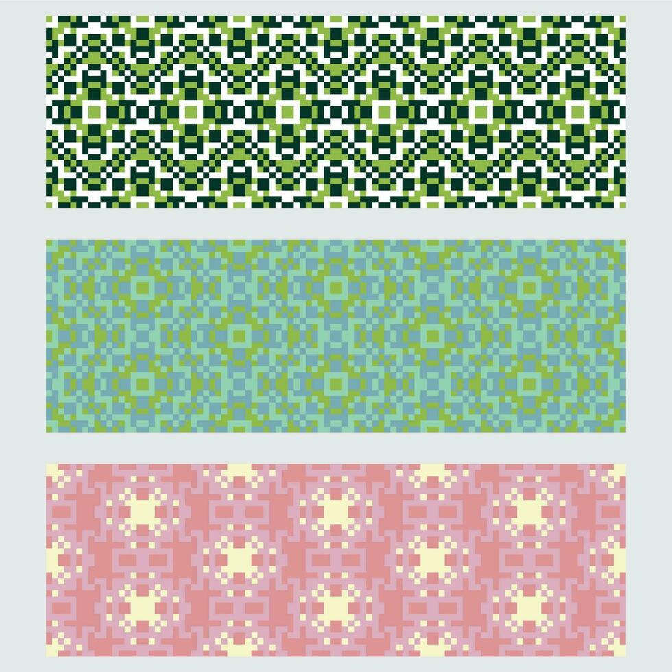 cuatro diferente de colores geométrico patrones vector
