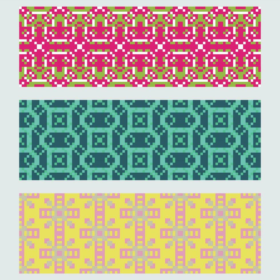 four colorful geometric patterns vector