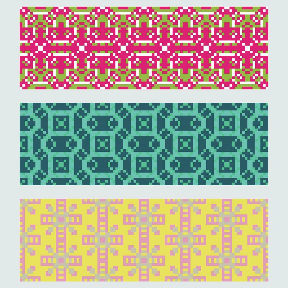 four colorful geometric patterns vector