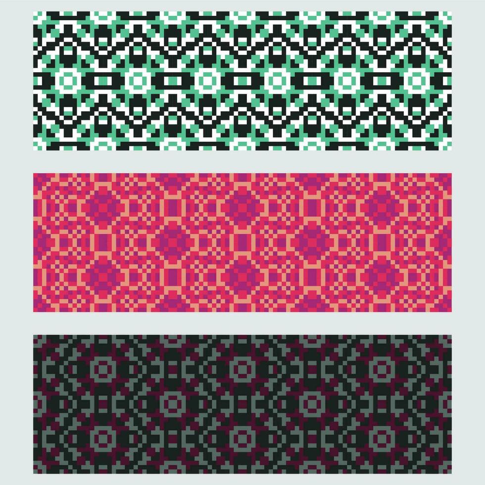 conjunto de geométrico patrones sin costura patrones vector ilustración