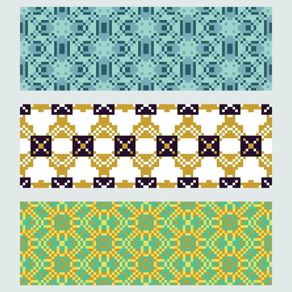 a set of four different patterns with geometric shapes vector