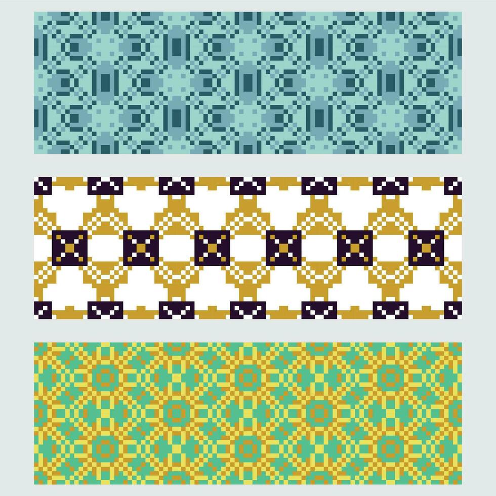 a set of four different patterns with geometric shapes vector