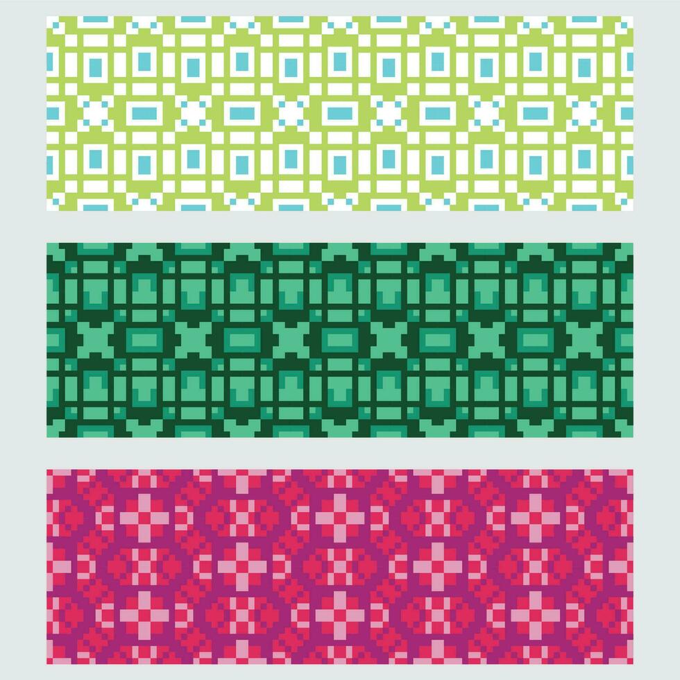 four different colored geometric patterns vector