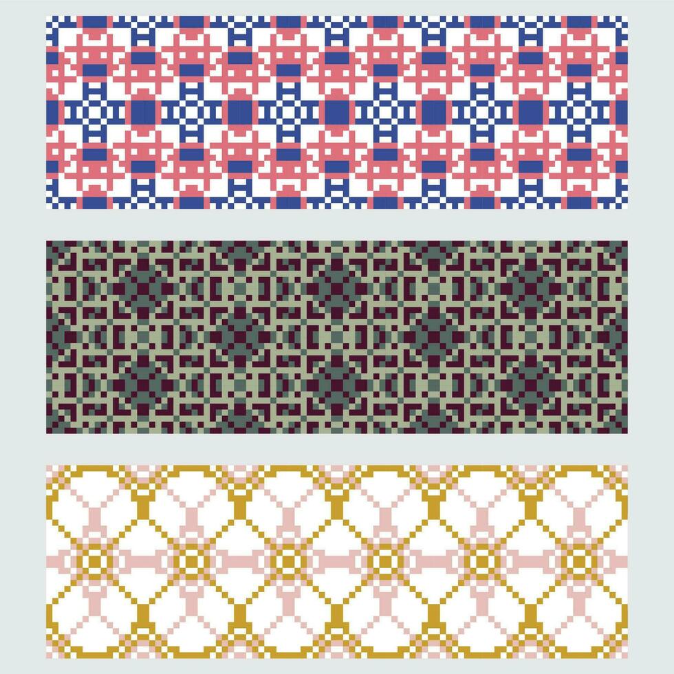 four different patterns with geometric shapes vector